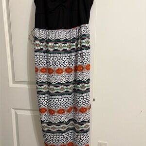 Extra Touch Black Smocked Dress